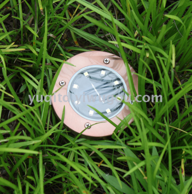 Solar 8LED buried-light bronzed new stainless steel courtyard lawn light garden rain proof