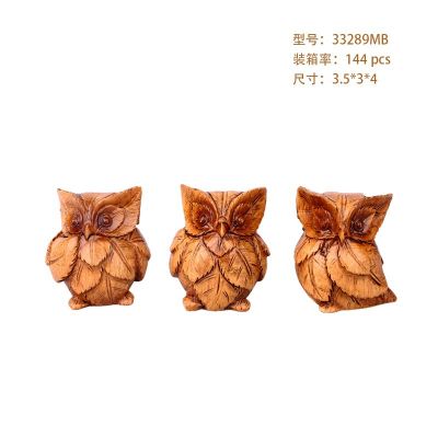 Resin Crafts European Simple Cover Three Owl Decoration Modern Home Decoration Technology Gift Decoration