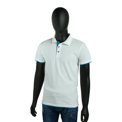 Manufacturer spot discount promotion men popular color contrast style short-sleeved POLO shirt clothing factory