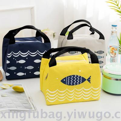 Cartoon small zipper insulated lunch box bag outdoor insulated portable portable picnic bag