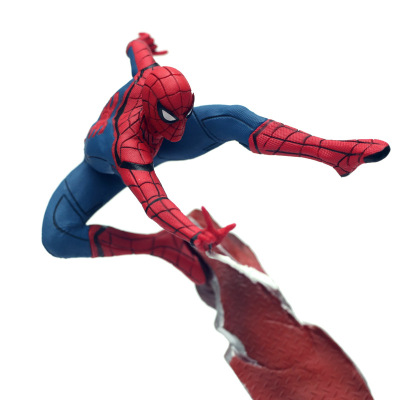 Wan sheng animation hero return flying pose scene spider-man spider-man statue 1/10 hands do