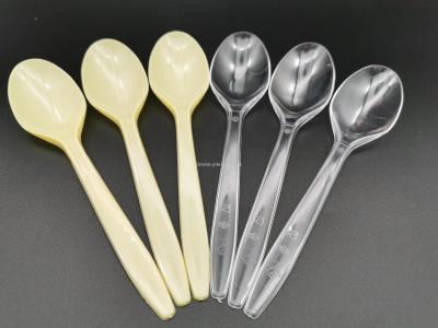 Disposable Spoon Plastic Portable Soup Spoon Packing Takeaway Fast Food Spoon Thickened Dessert Spoon Meal Spoon Cake Fork Spoon