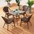 Rattan chair tea table outdoor leisure chair courtyard outdoor balcony tray table chair set of three coffee tables