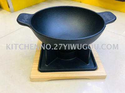 Teppanyaki · cast iron pan · frying pan · cast iron stove double ear instant noodles pan ·  Steak dish. BBQ dish