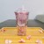 Double-Layer Plastic Cup Milky Tea Cup Unicorn with Cover Straw Cup Summer Ice Glass in Stock Push Piece Cover Stock