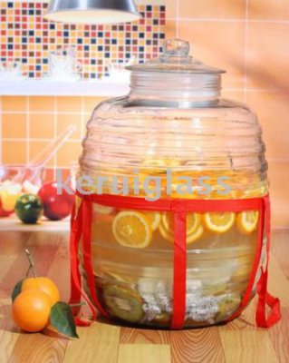 Chuangfeng Wine Jar Home Brewing Can Mei Bottle Health Multi-Purpose Bottle Storage Tank 35L Horizontal Pattern Home Brewing Can Glass Cover
