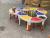 Children's wooden table plastic patchwork table
