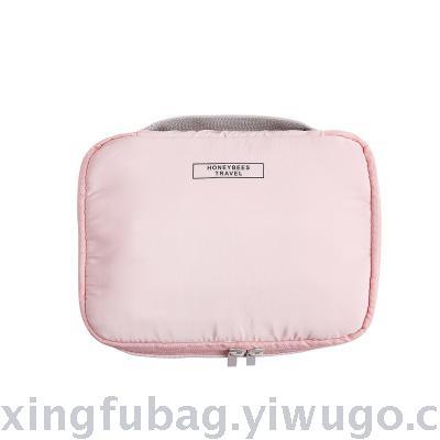 2019 new Korean double zipper storage bag large capacity waterproof pu cosmetic bag