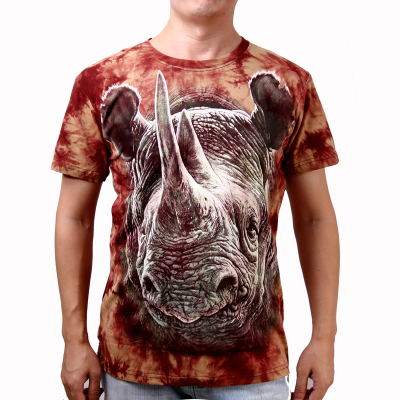 Manufacturer's spot discount promotion 3D animal head combed cotton wash 190g tide style short sleeve T shirt