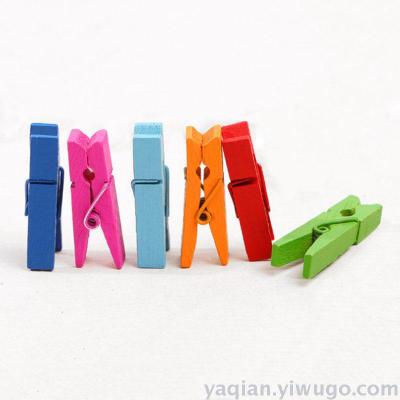 Small wooden clip color photo decorative clip wooden crafts mini wooden clip