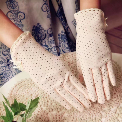 Glove thin cotton tramcar spring and summer touch screen elastic uv protection ultra-thin