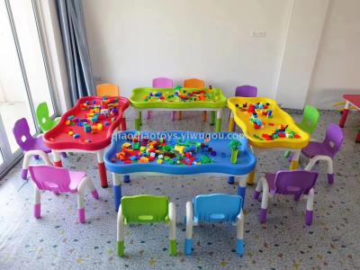 Children's wooden table plastic patchwork table