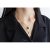 Korean Style Fashionable Elegant New Bag K Gold Necklace Women's Colorful Gold Simple Green Phantom Quartz Pendant I Trendy Niche Clavicle Chain