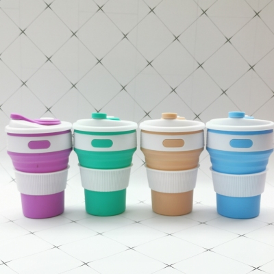 Silicone folding cup portable coffee cup folding cup Silicone cup
