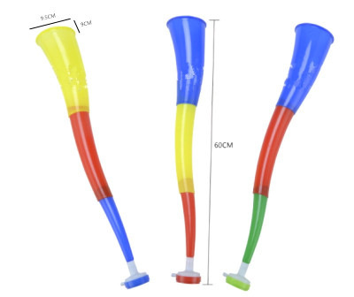 Plastic three-section whistle horn horn bend football cap 60CM100g