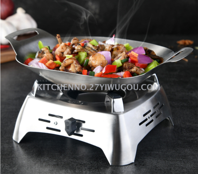 Thickened stainless steel solid liquid alcohol stove small hotpot dry pot household restaurant used alcohol pot