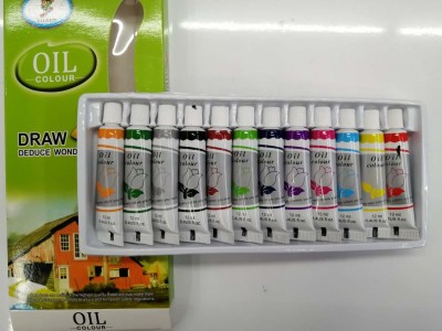 12ML OIL 12 color student paint color palette Water color painting Acrylic color toothpaste tube child student paint