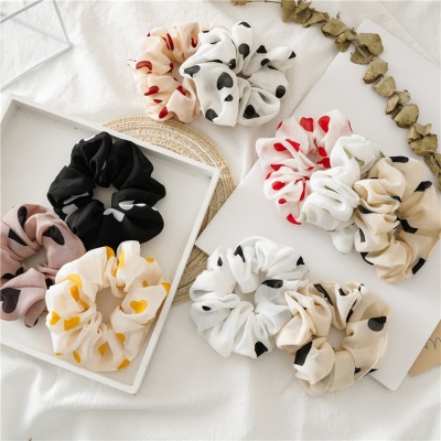 Three States New color heart Large ring hair accessories Ladies cross-border cloth ring hair Elastic band tie hair