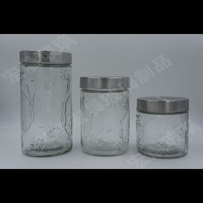 Direct shot butterfly column series glass storage sealed tank kitchen tea room storage tank stainless steel cover