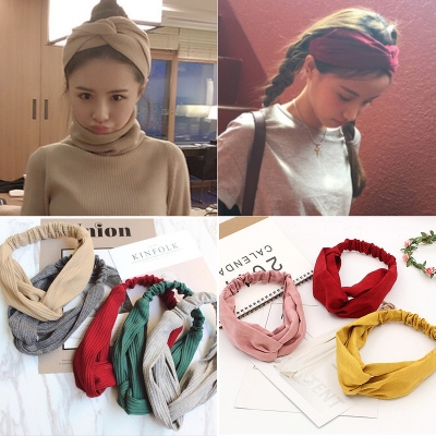 Korea Cross elastic hair band created Autumn winter hair band Suede hair band Ladies hair Accessories Wholesale H