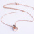 Korean Style Fashion Titanium Steel 18K Rose Gold Plated Clavicle Chain Neck Chain Colorfast Ornament Women's Double Circle Zircon Necklace