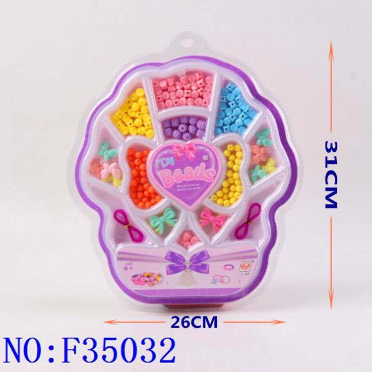 跨境专供 义乌小商品 外贸批发女孩玩具 DIY串珠F35032