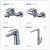  north Europe bathroom bath shower into the wall type copper three joint cold and hot water faucets