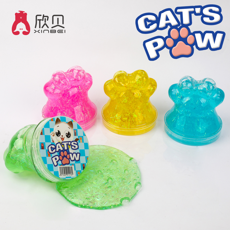 Cat Claw Shaped Crystal Mud Set Safe Non-Toxic Transparent Crystal Clay Educational Toy