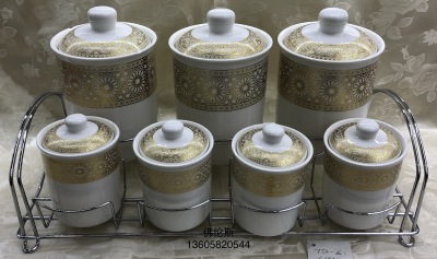 7PC ceramic sealed canister caddy