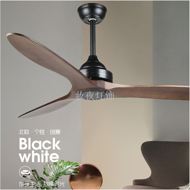 出口工程无灯吊扇简约客厅餐厅家用吊扇实木风扇美式风扇吊灯