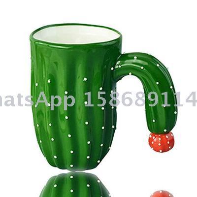 Slingifts Green Cactus Mug, Novelty Cactus Coffee Mugs, 14 Ounce, Ideal Creative Gifting for Birthday and Festival