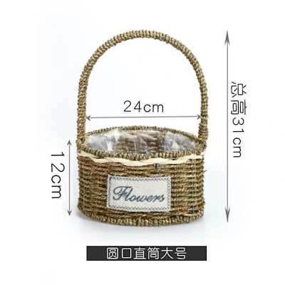 Straw flower basket gift basket decorative basket egg basket
