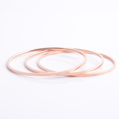 Dianqi Korean Style Fashionable Simple Light Plate Three-Ring Bracelet Titanium Steel Plated 18K Rose Gold Bracelet Non-Fading Women's