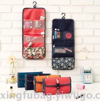 Foldable hanging toiletry bag for business trip storage bag exhibition toiletry and makeup bag