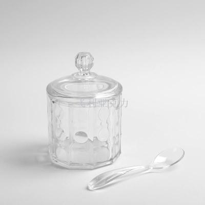 Acrylic seasoning pot plastic seasoning bottle with spoon