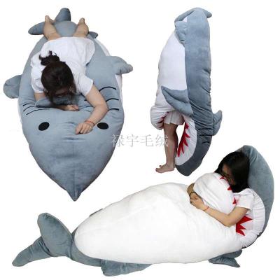 Hot Sale at AliExpress Megalodon Plush Toy Shark Sleeping Bag Lazy Sofa Plush Doll Doll Bed