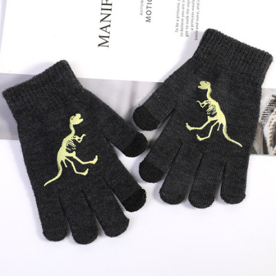 Factory Direct Sales Amazon Hot Autumn and Winter New Touch Screen Gloves Students Riding Warm and Cute Knitting Wool Gloves