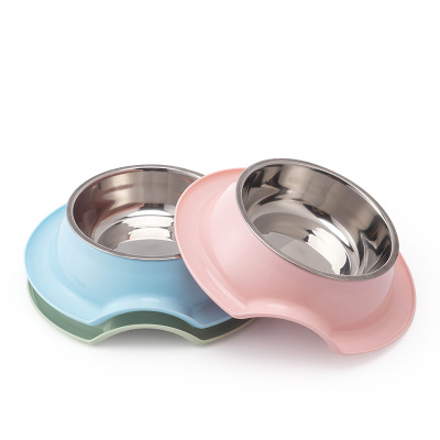 Dog food stainless steel bowl plastic pet bowl candy color environmental protection material safety Dog bowl