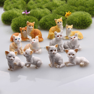 Factory direct resin animal simulation pet cat meaty flower pot psychological sand game micro landscape