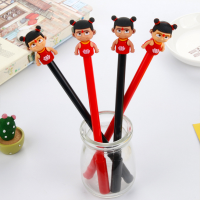 Gel Pen Student Stationery Creative Pen Cute Cartoon Anime Water-Based Paint Pen Where to Tie Gel Pen