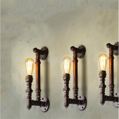 Industrial Retro Pipe Wall Lamp Restaurant Bar Personality Single Head Water Pipe Industrial Wind Loft Decorative Wall Lamp