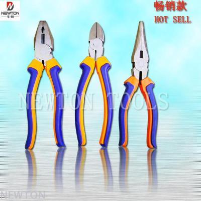8“CQLT brand orange blue long nose cutter combination pliers hardware tool