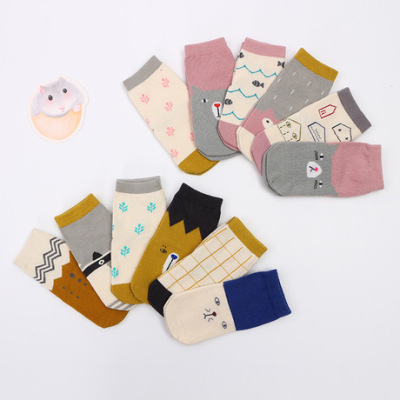 Spring and Autumn New Baby Children's Socks Combed Cotton Cartoon Socks Children's Socks Breathable Casual Children's Socks