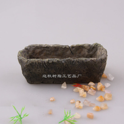 Manufacturer direct resin simulation stone tank pig tank multi-meat flower pot aquarium micro-scene psychological sand table accessories