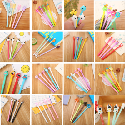 Student Gel Pen Creative Stationery Soft Glue Anime More than Water-Based Paint Pen Pink Cute Cartoon Pen Factory Wholesale