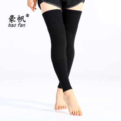 Factory Direct Sales Double-Layer Thickened Warm Cashmere Knitted Leg Warmers Lengthened and Velvet Added Knee Pad Sports Health Care Protective Gear