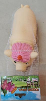 Lined toys bath toys vent toys with flower pig PVC toys