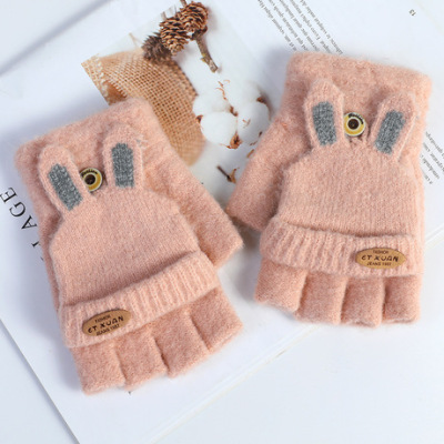 Factory Wholesale Custom Men's and Women's Autumn and Winter Half Finger Gloves Knitted Wool Touch Screen Open Finger Driving Thick Warm Gloves