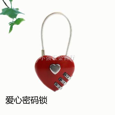 Manufacturer direct password concentric lock creative cute box and bag lock wire rope password padlock