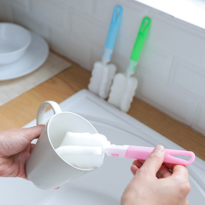 Multi-color thickening sponge Cup Brush Does not harm hands strong long handle decontamination Cup Brush Brush